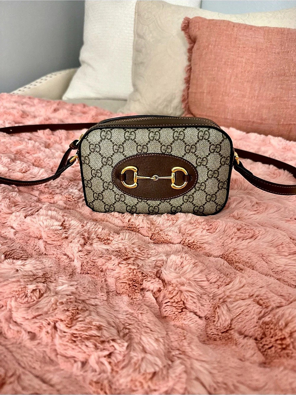 Gucci Horsebit 1955 Mini Bag Crossbody Brown & Beige